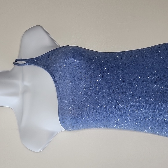 City Triangles Periwinkle Blue Glitter Prom Dress, Snug on Body, Size Medium - Picture 2 of 8